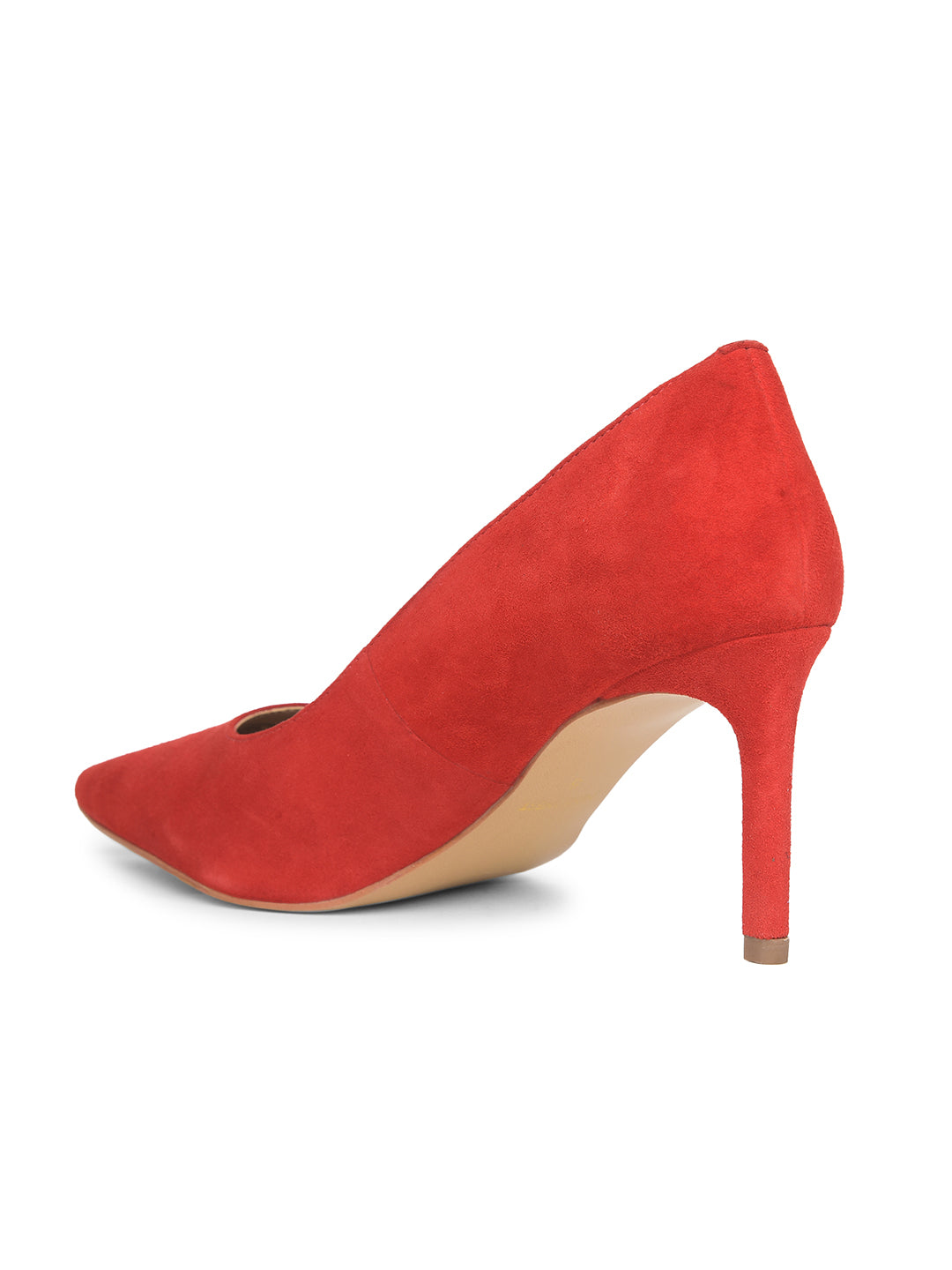 Nine West Women Pointed-Toe Kitten Heel Pump - Red - View 3