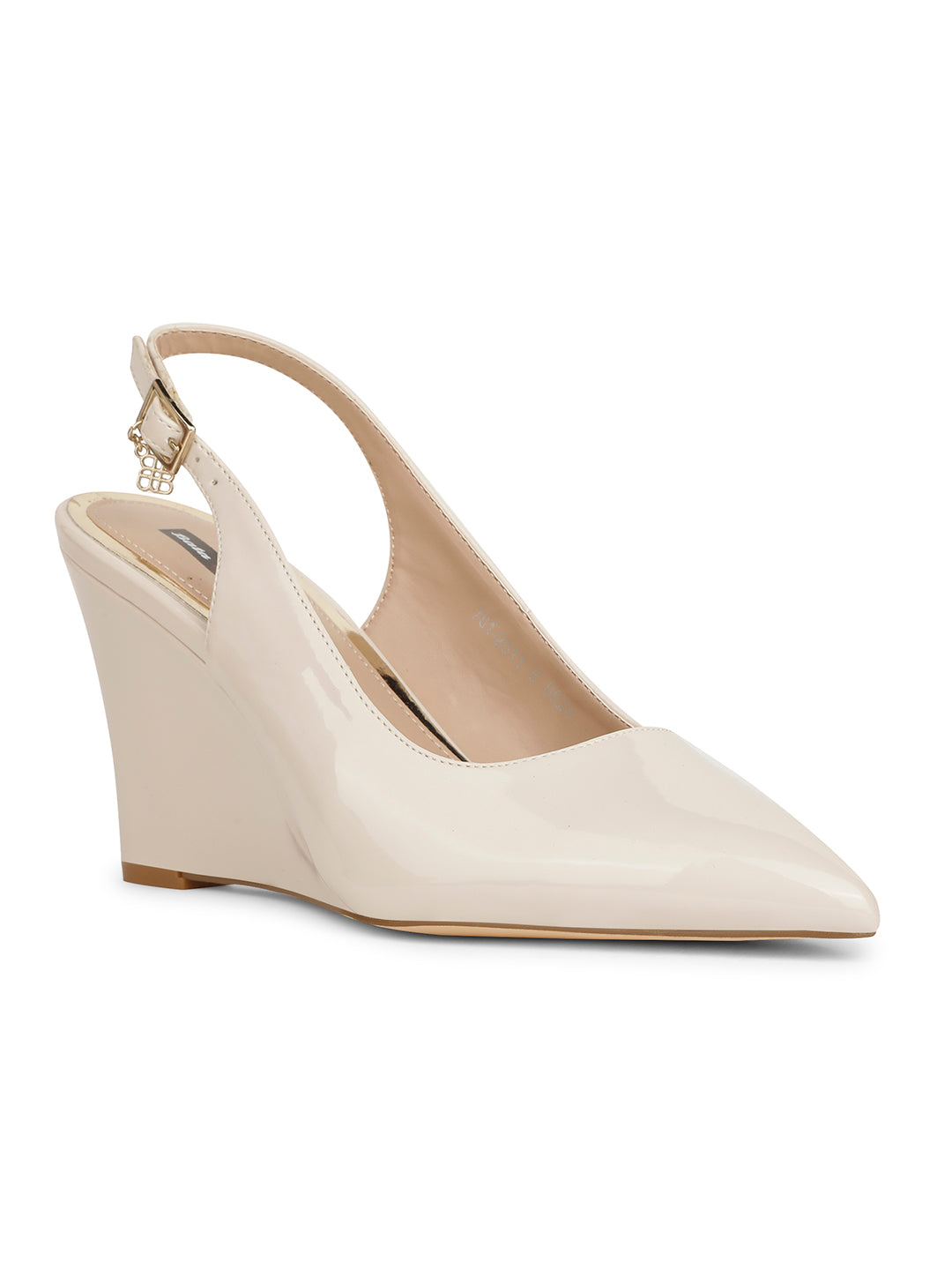 Bata Women Grey Pointed-Toe Backstrap Wedge Heel Sandal - Grey - View 1