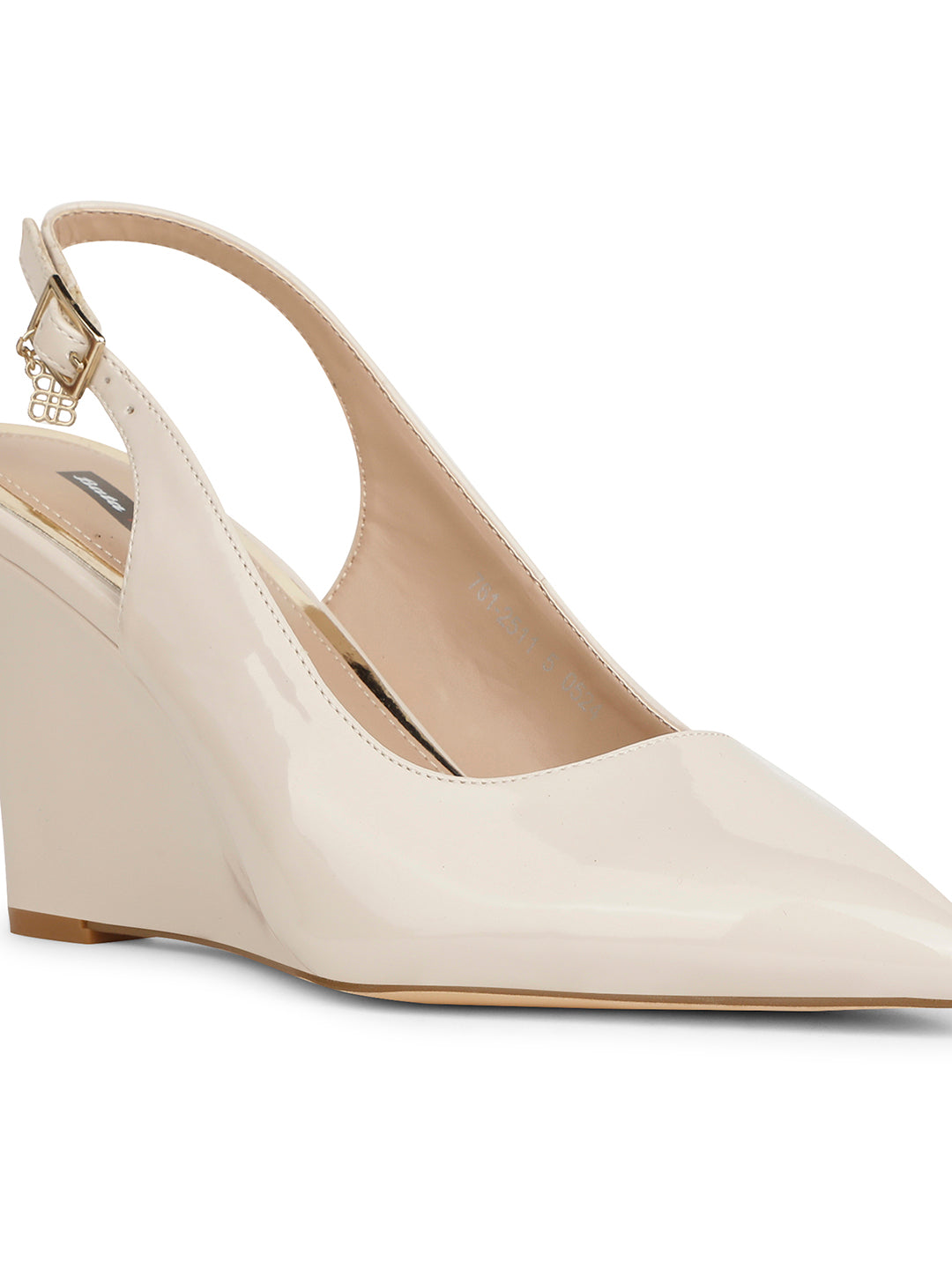 Bata Women Grey Pointed-Toe Backstrap Wedge Heel Sandal - Grey - View 5
