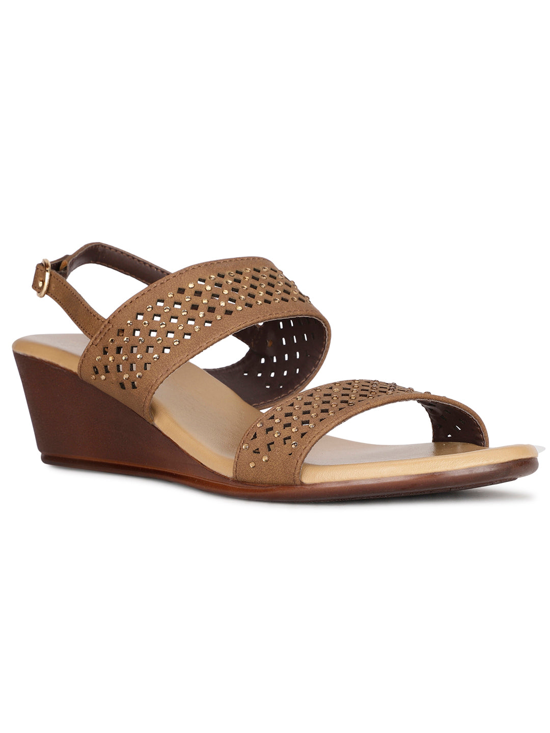 Bata Women Brown BackStrap Wedge Heel Sandal - Brown - View 1