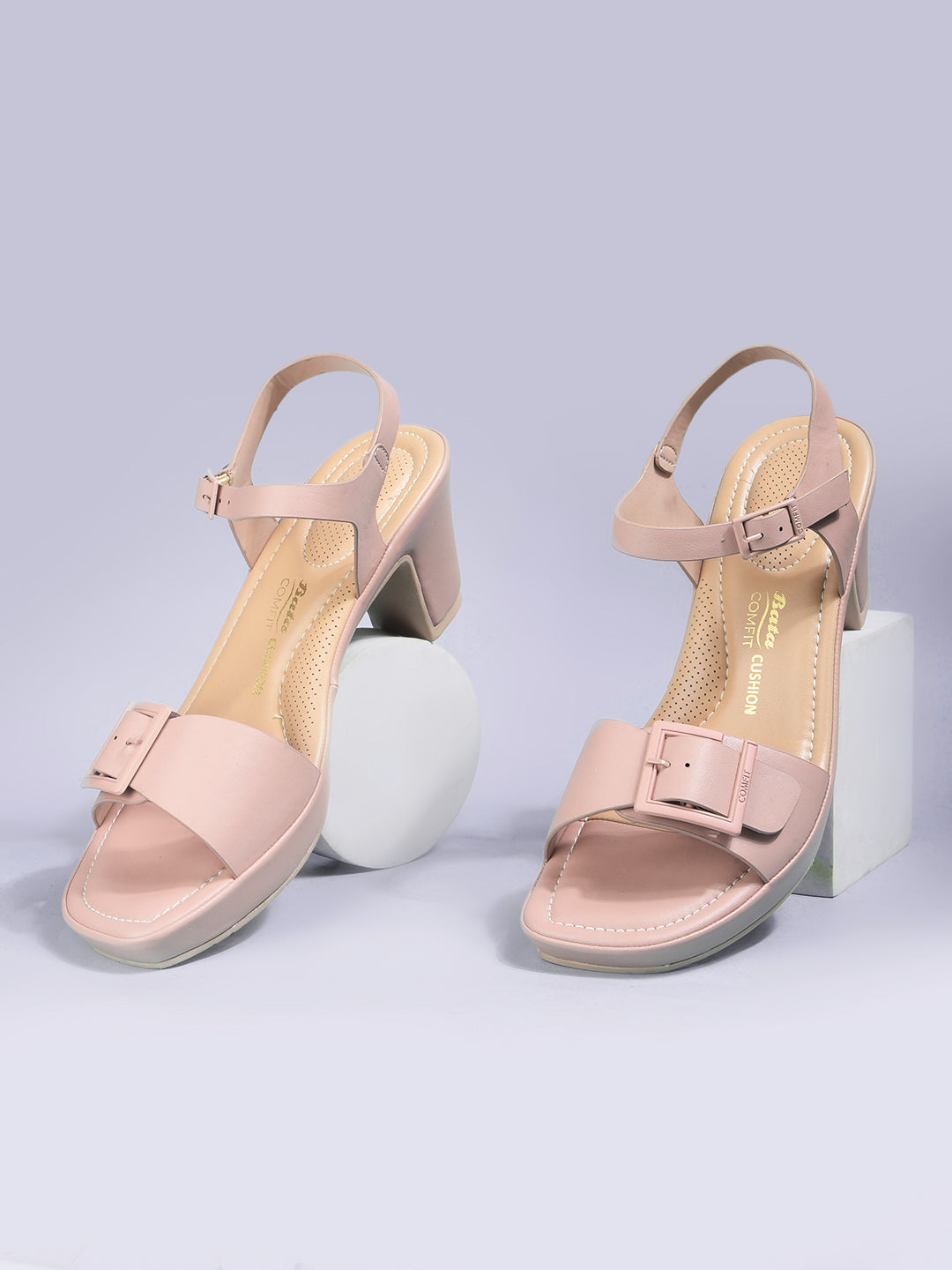 Bata Comfit Women Pink Ankle Strap Block Heel Sandal - Pink - View 6