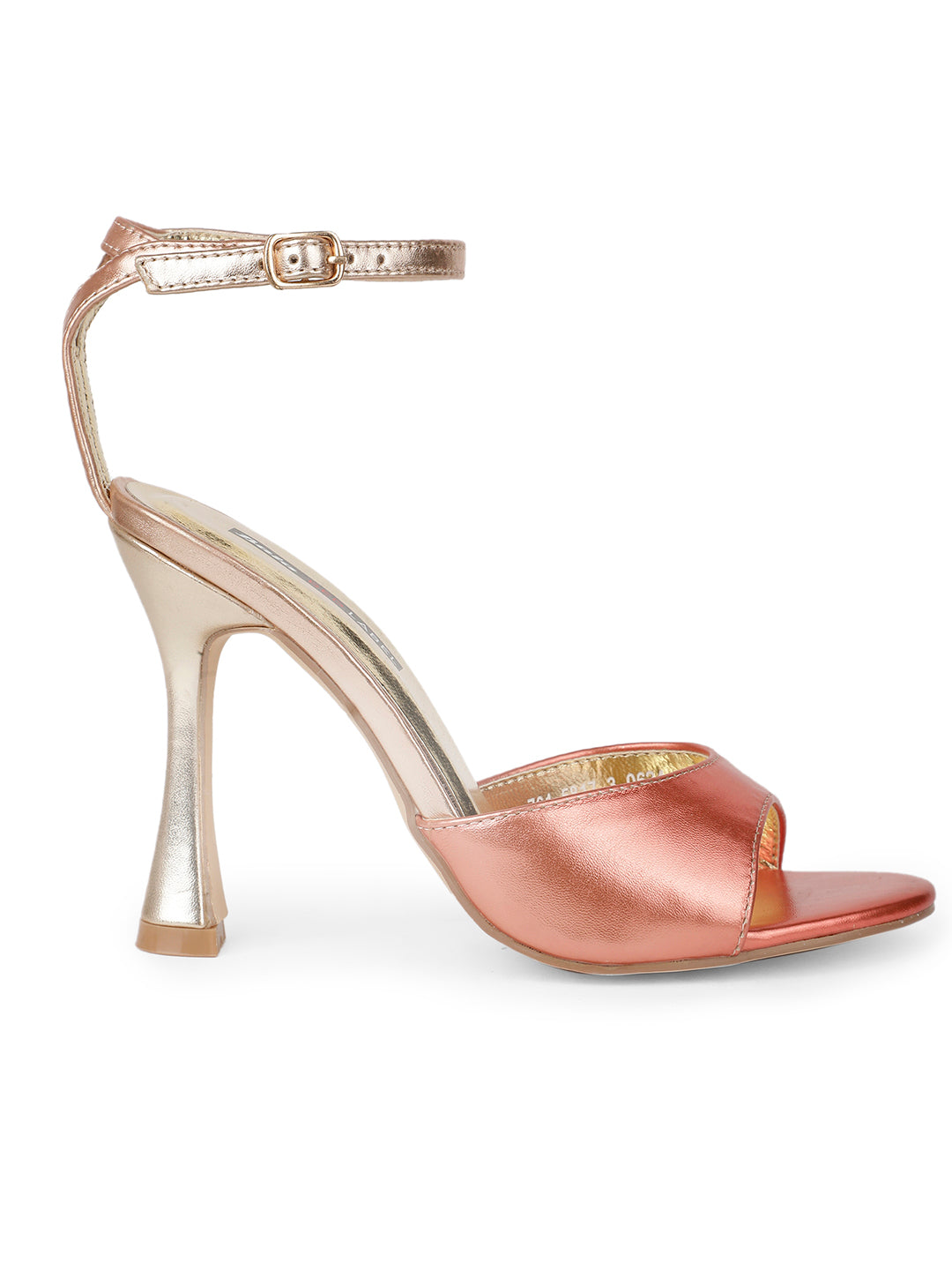 Bata Women Rose Gold Ankle Strap Spool Heel Sandal - Rose Gold - View 2