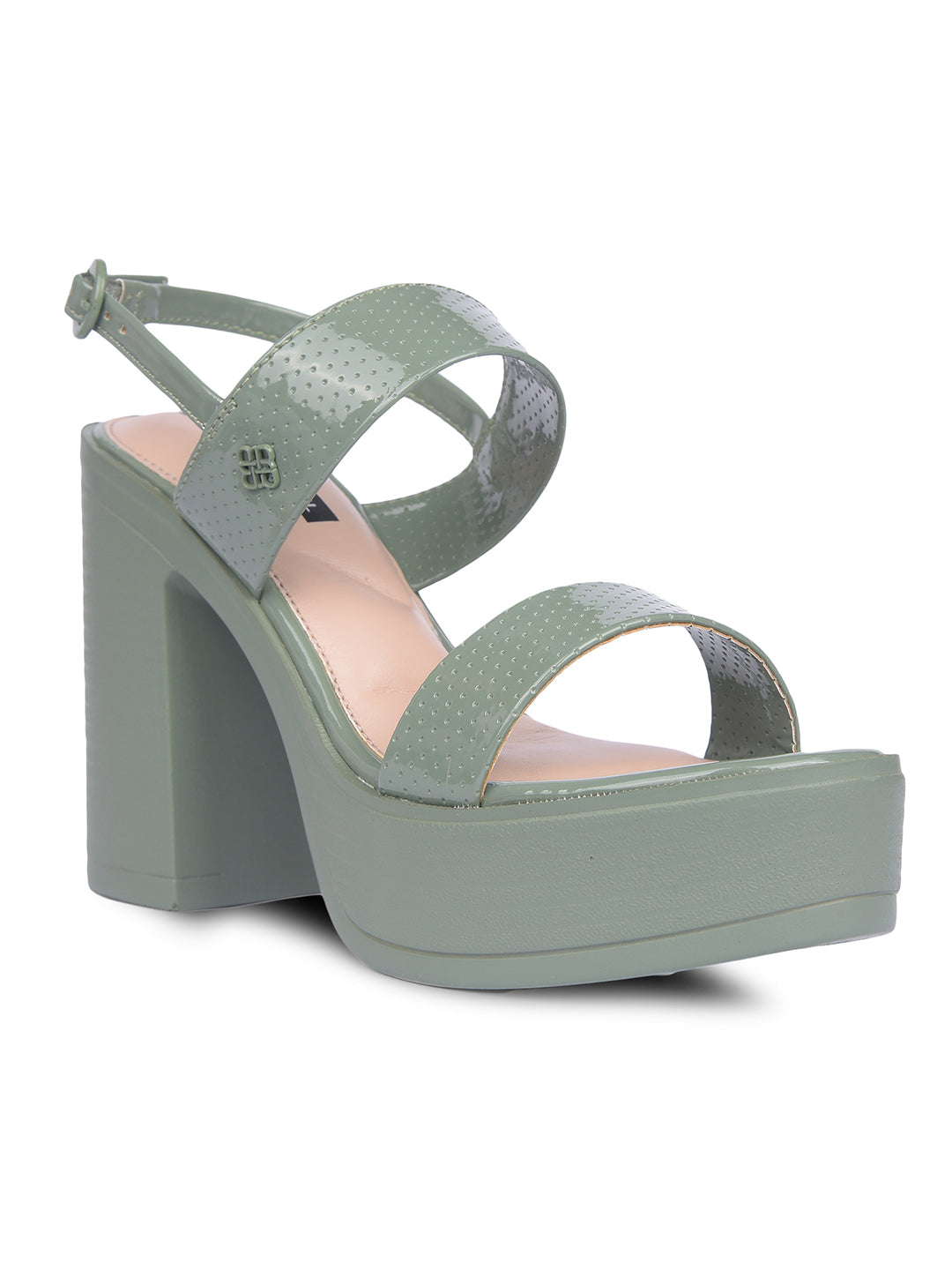 Bata Women Green BackStrap Block Heel Sandal - Green - View 1
