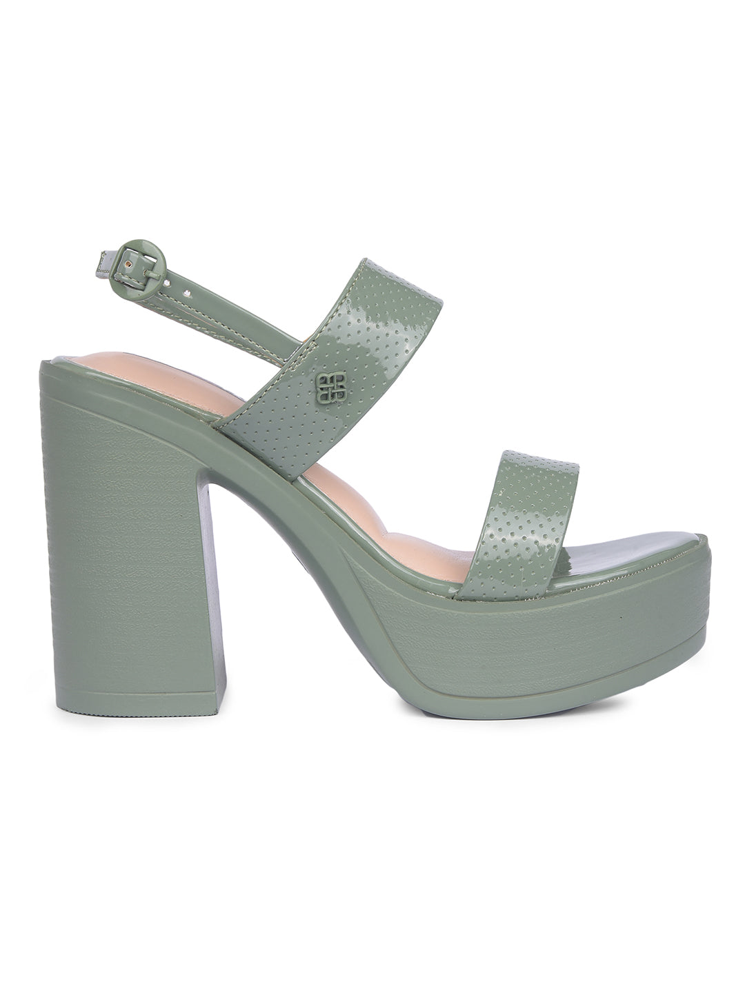 Bata Women Green BackStrap Block Heel Sandal - Green - View 2