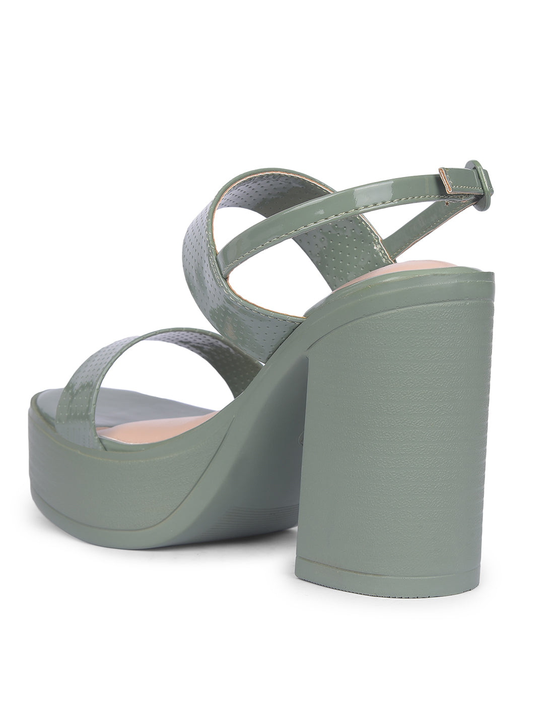 Bata Women Green BackStrap Block Heel Sandal - Green - View 3