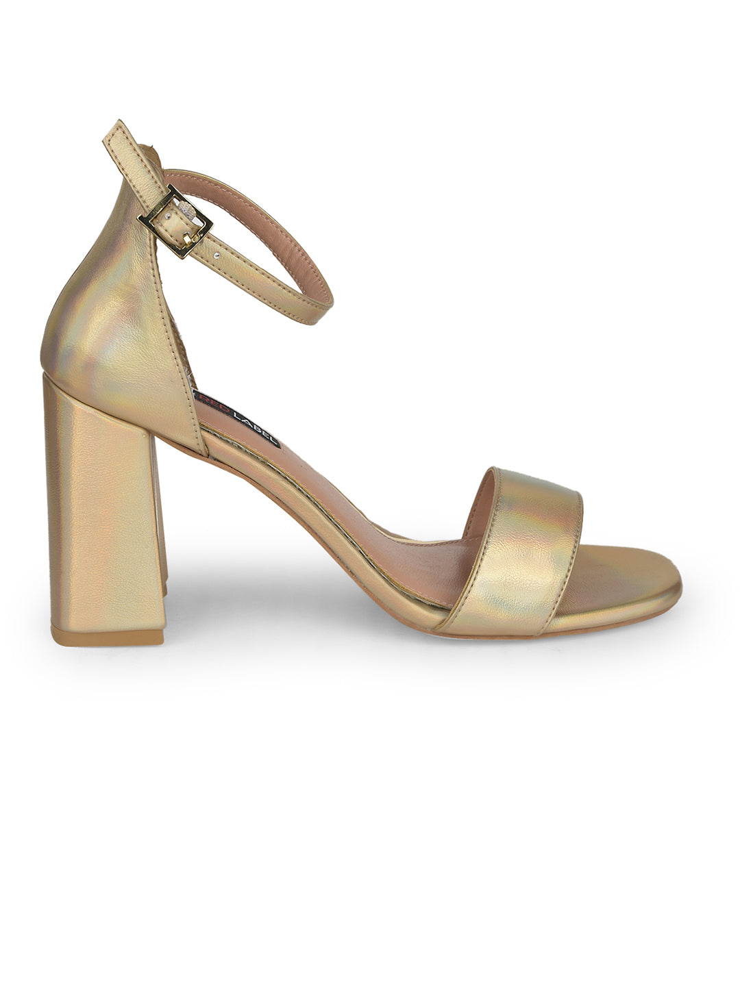 Bata Women Gold Ankle Strap Block Heel Sandal - Gold - View 2