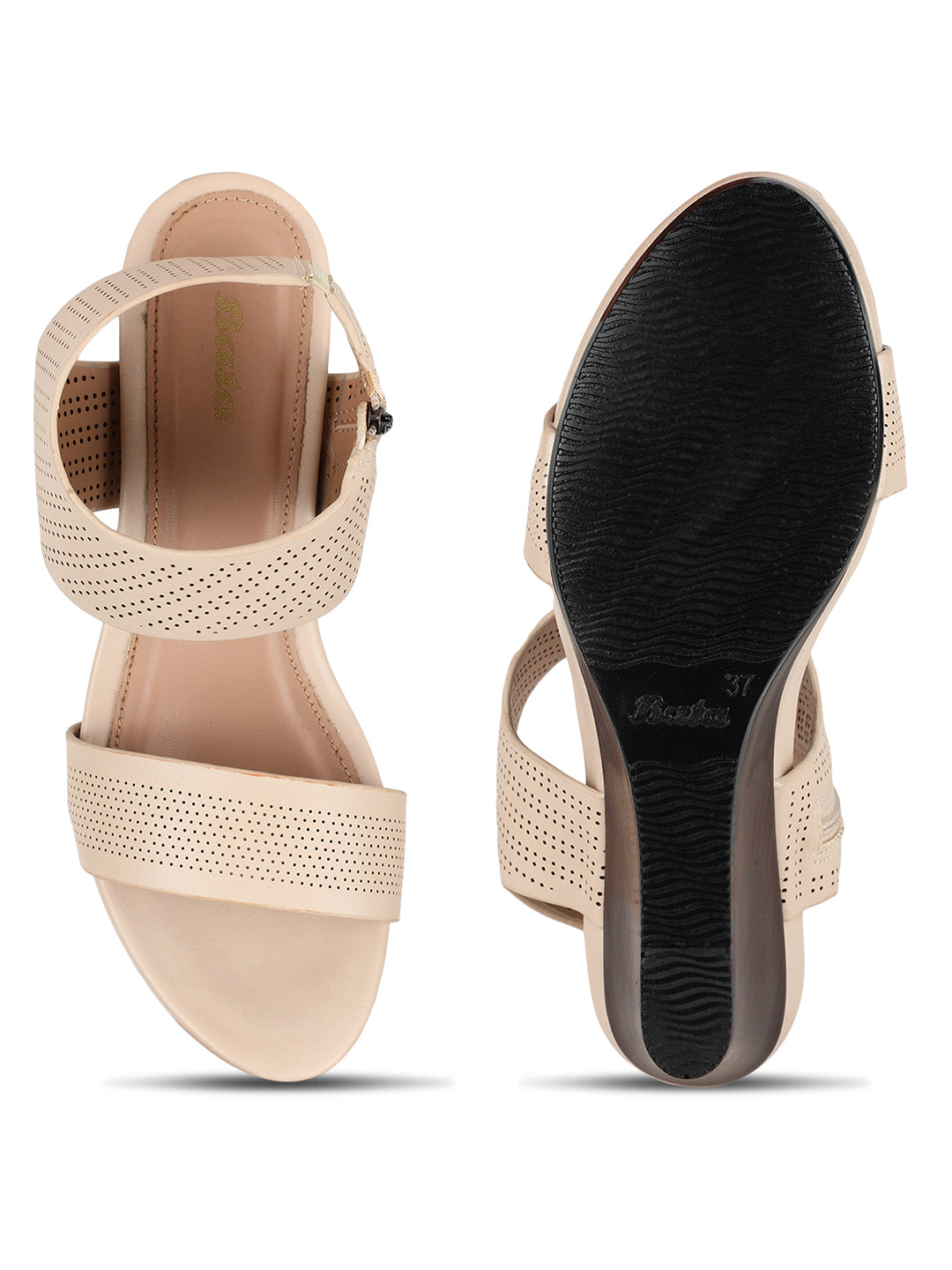 Bata Women Beige Casual Wedge Heel Sandal - Beige - View 4