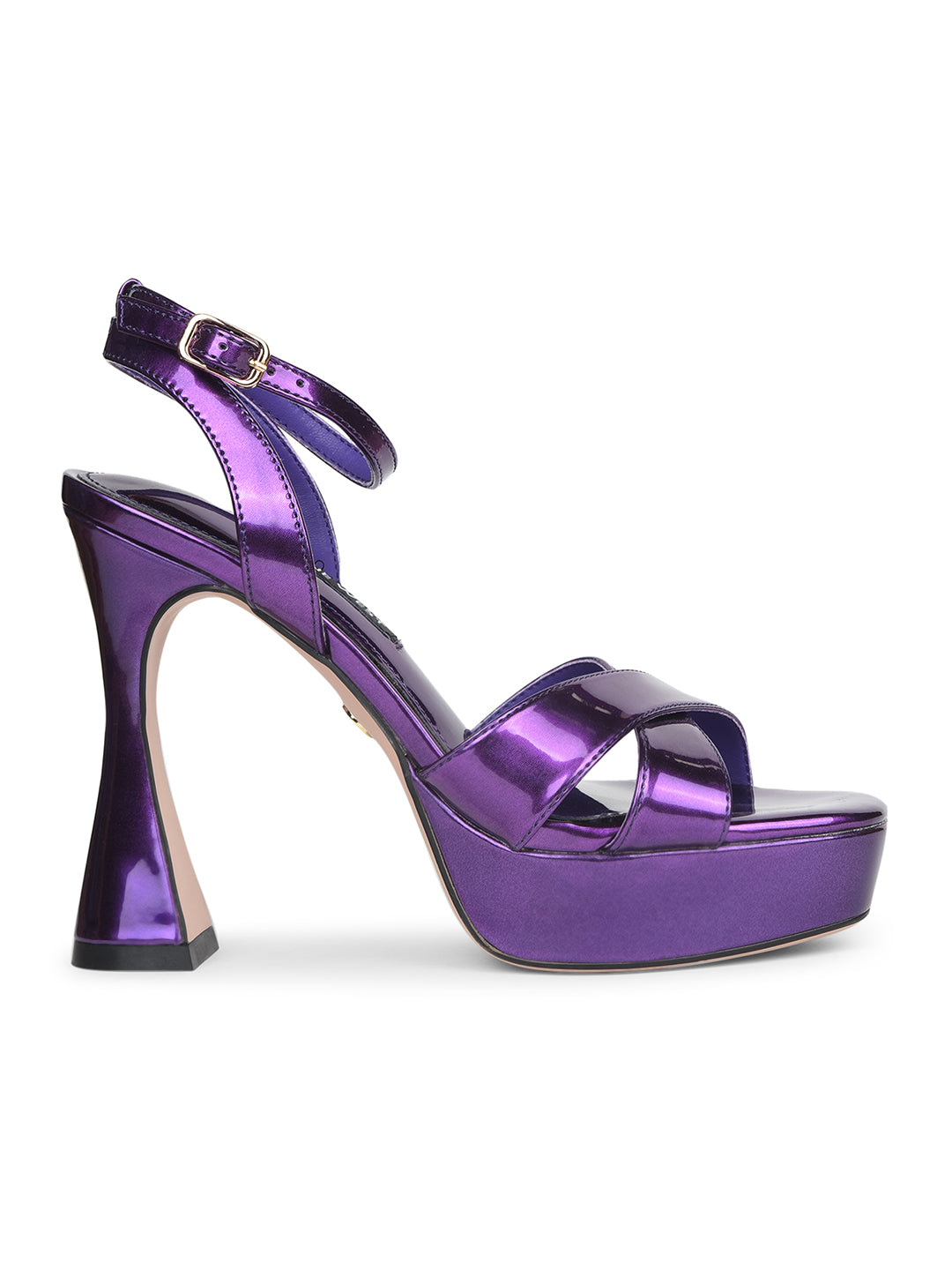 Nine West Women Ankle-Strap Kitten Heel Sandal - PURPLE - View 2