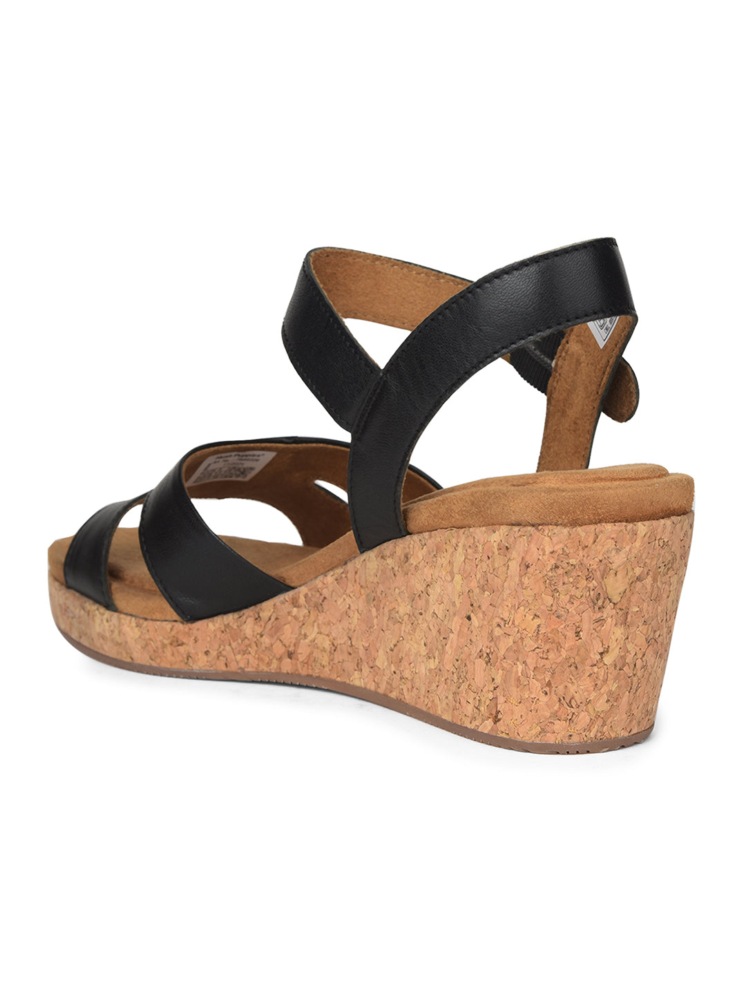 Hush Puppies Women Black Wedge Heel Sandal With Buckle Closure - Black - View 3