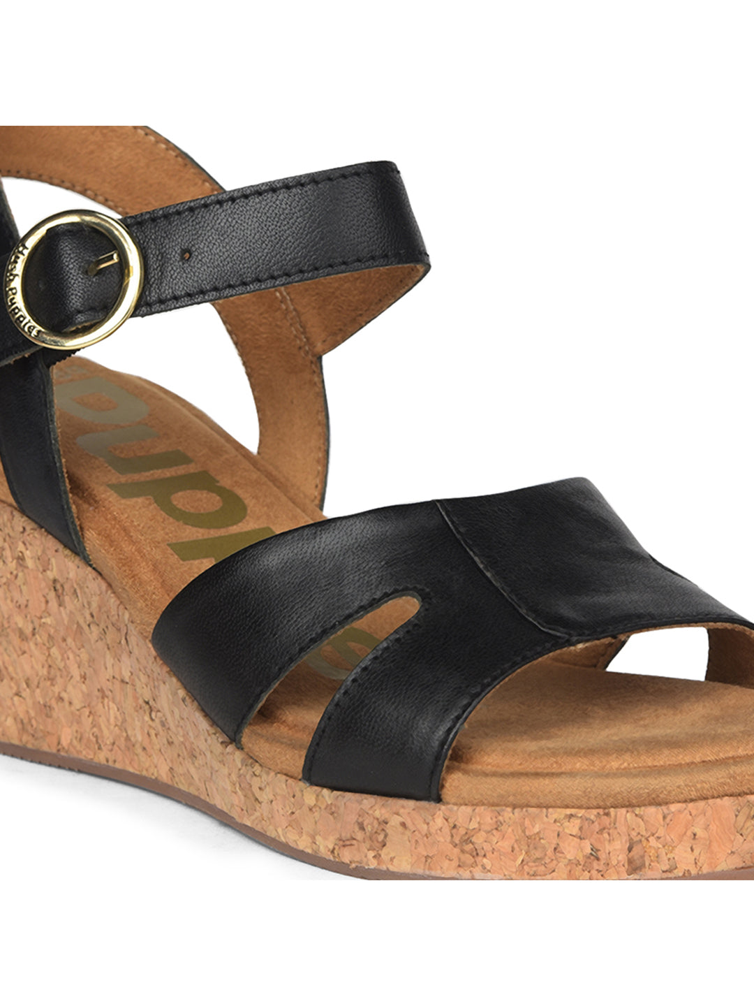 Hush Puppies Women Black Wedge Heel Sandal With Buckle Closure - Black - View 5