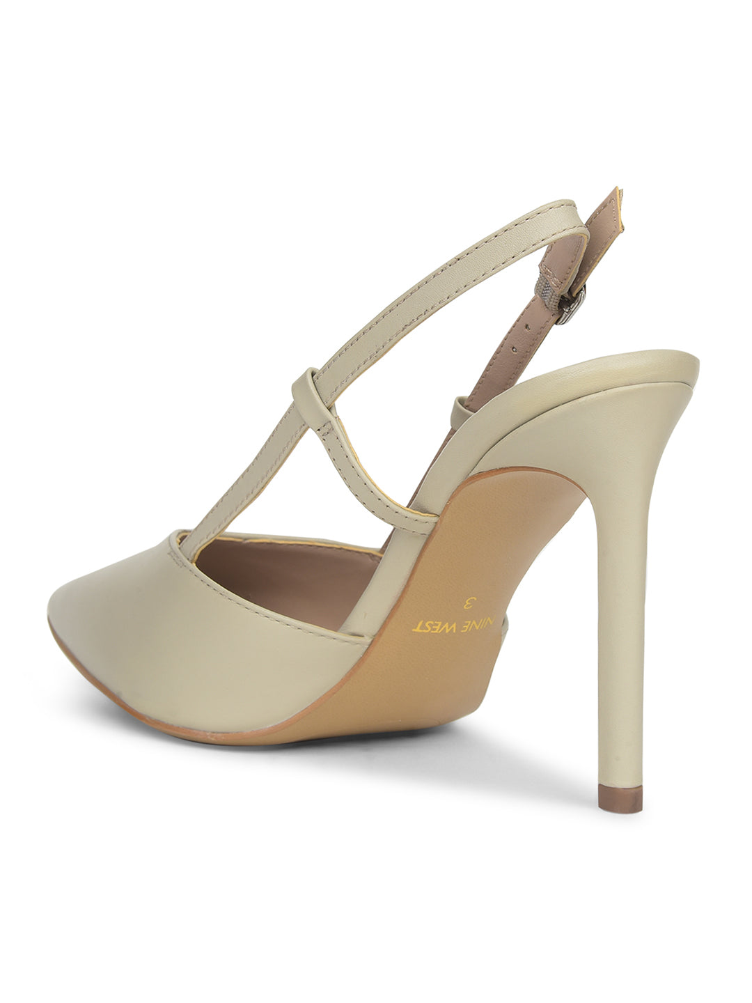 Nine West Women Pointed-Toe Stiletto Heel Sandal - Beige - View 3