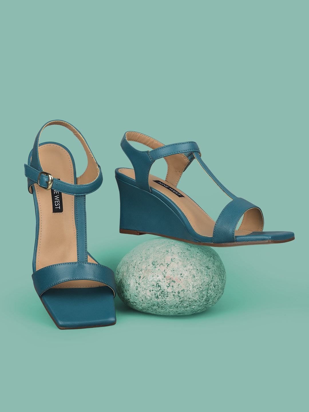 Nine West Women's Dark Green Wedge Heel Sandals - Dark Green