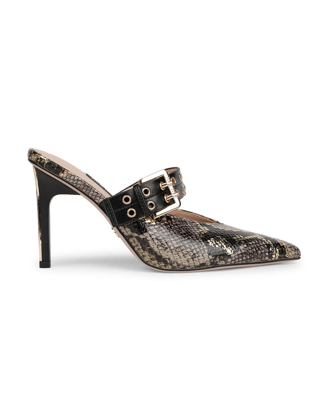 Nine West Women Pointed-Toe Stiletto Heel Mule Sandal - Brown - View 2
