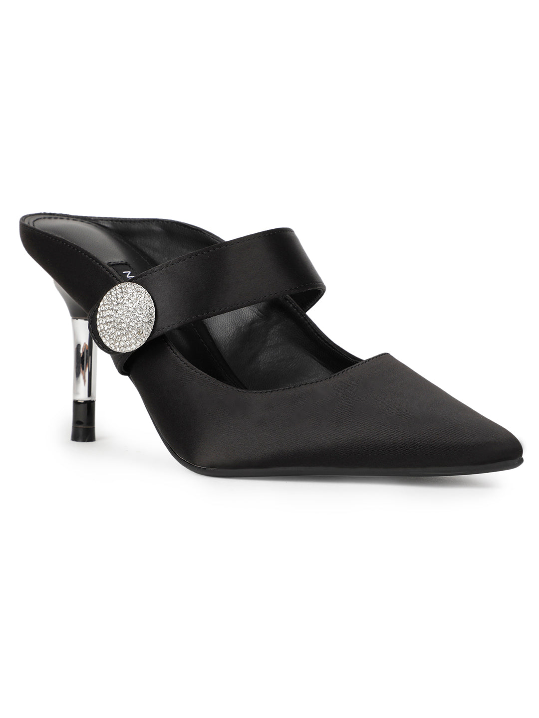 Nine West Women Pointed-Toe Stiletto Heel Mule Sandal - Black - View 1