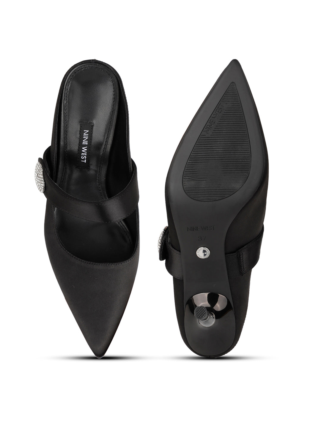 Nine West Women Pointed-Toe Stiletto Heel Mule Sandal - Black - View 4