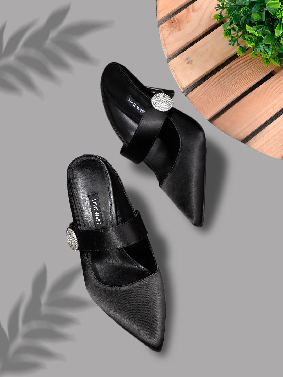 Nine West Women Pointed-Toe Stiletto Heel Mule Sandal - Black - View 6