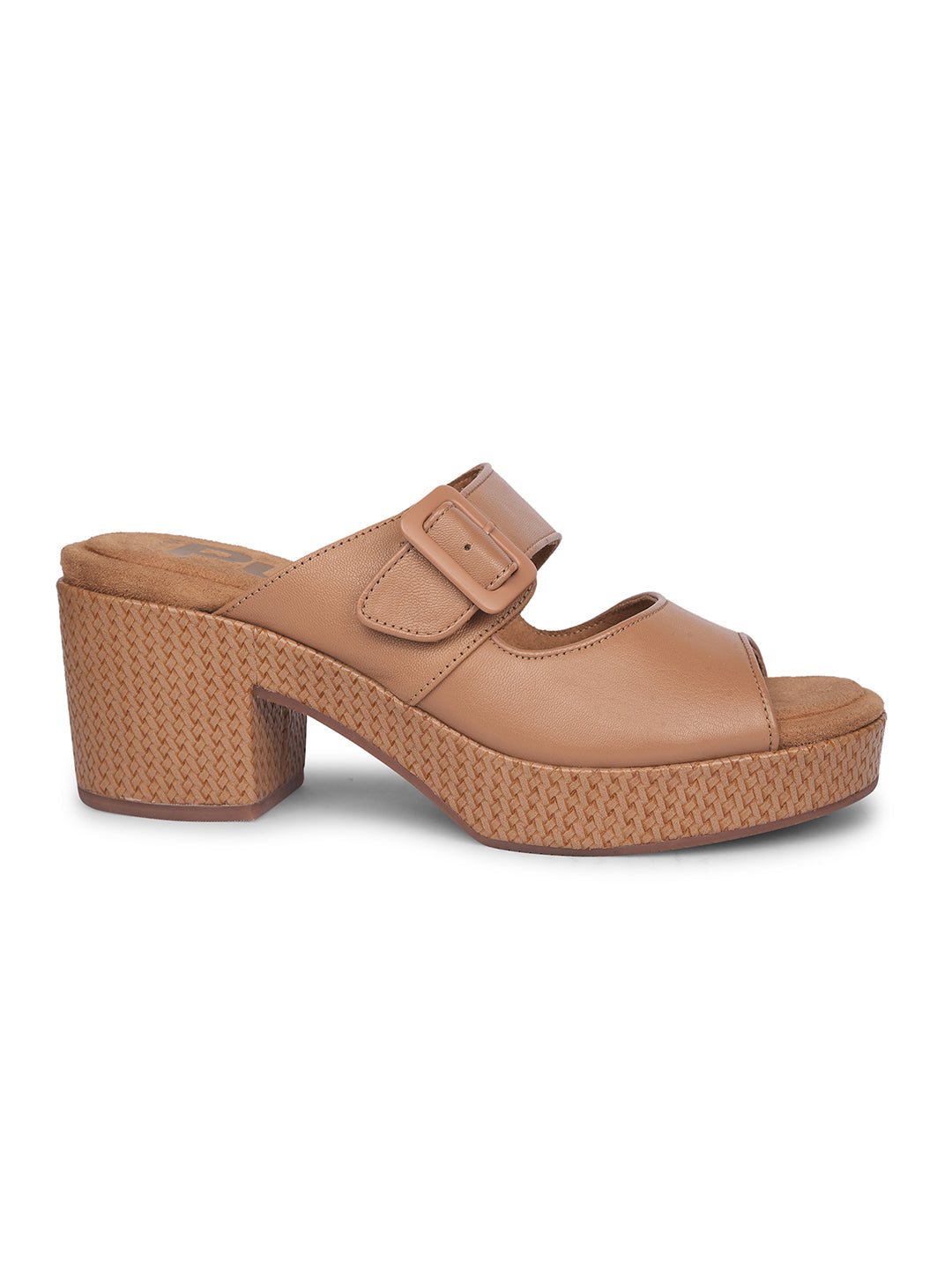 Hush Puppies Women Tan Block Heel Mule Sandal - Tan - View 2