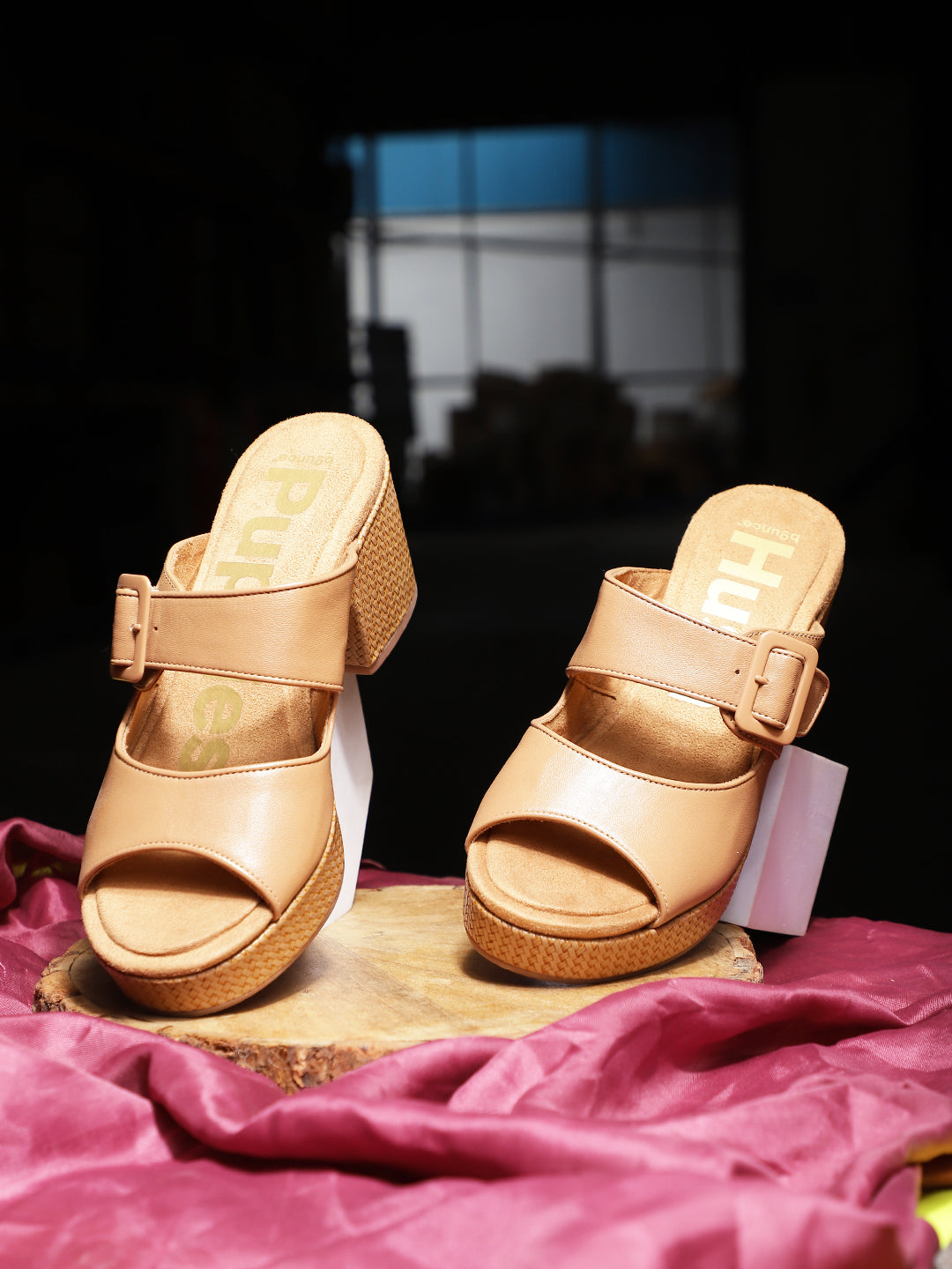 Hush Puppies Women Tan Block Heel Mule Sandal - Tan - View 6