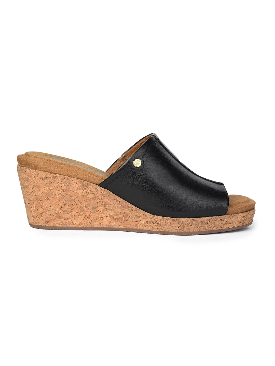 Hush Puppies Women Black Wedge Heel Mule Sandal - Black - View 2