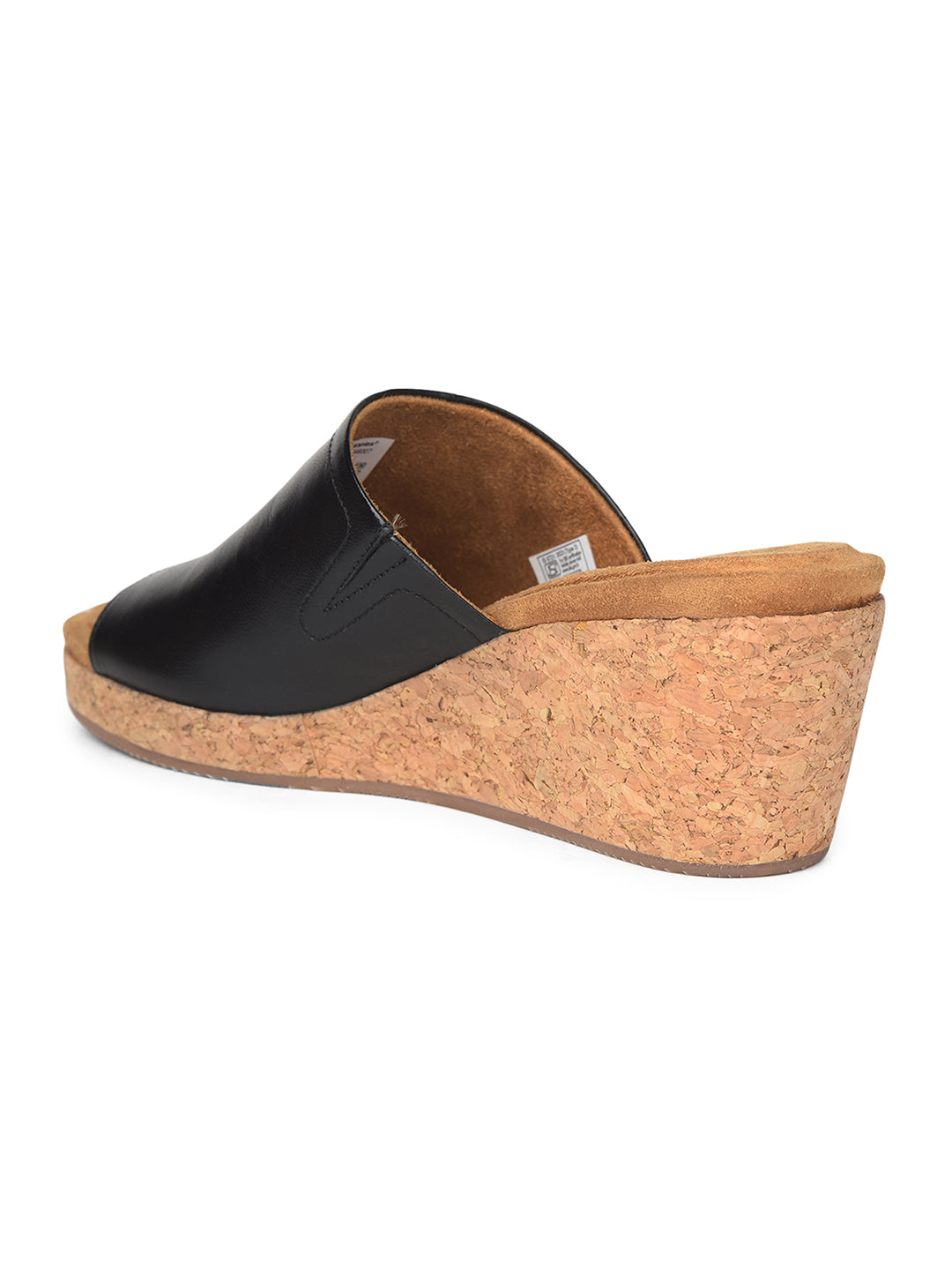 Hush Puppies Women Black Wedge Heel Mule Sandal - Black - View 3