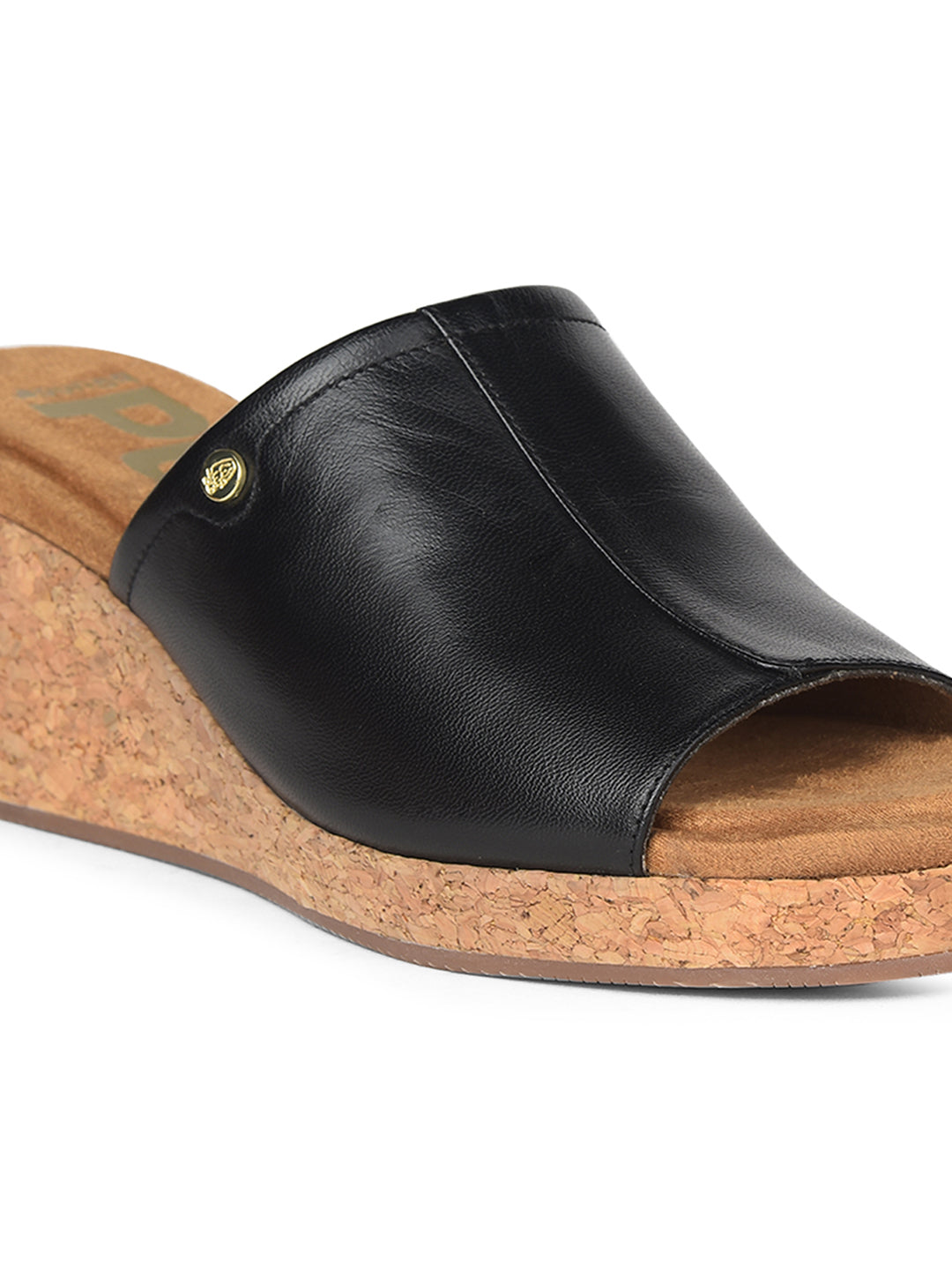 Hush Puppies Women Black Wedge Heel Mule Sandal - Black - View 5