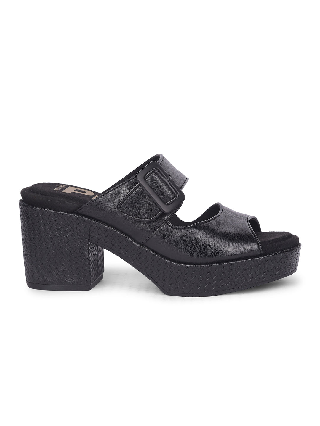 Hush Puppies Women Black Block Heel Mule Sandal - Black - View 2