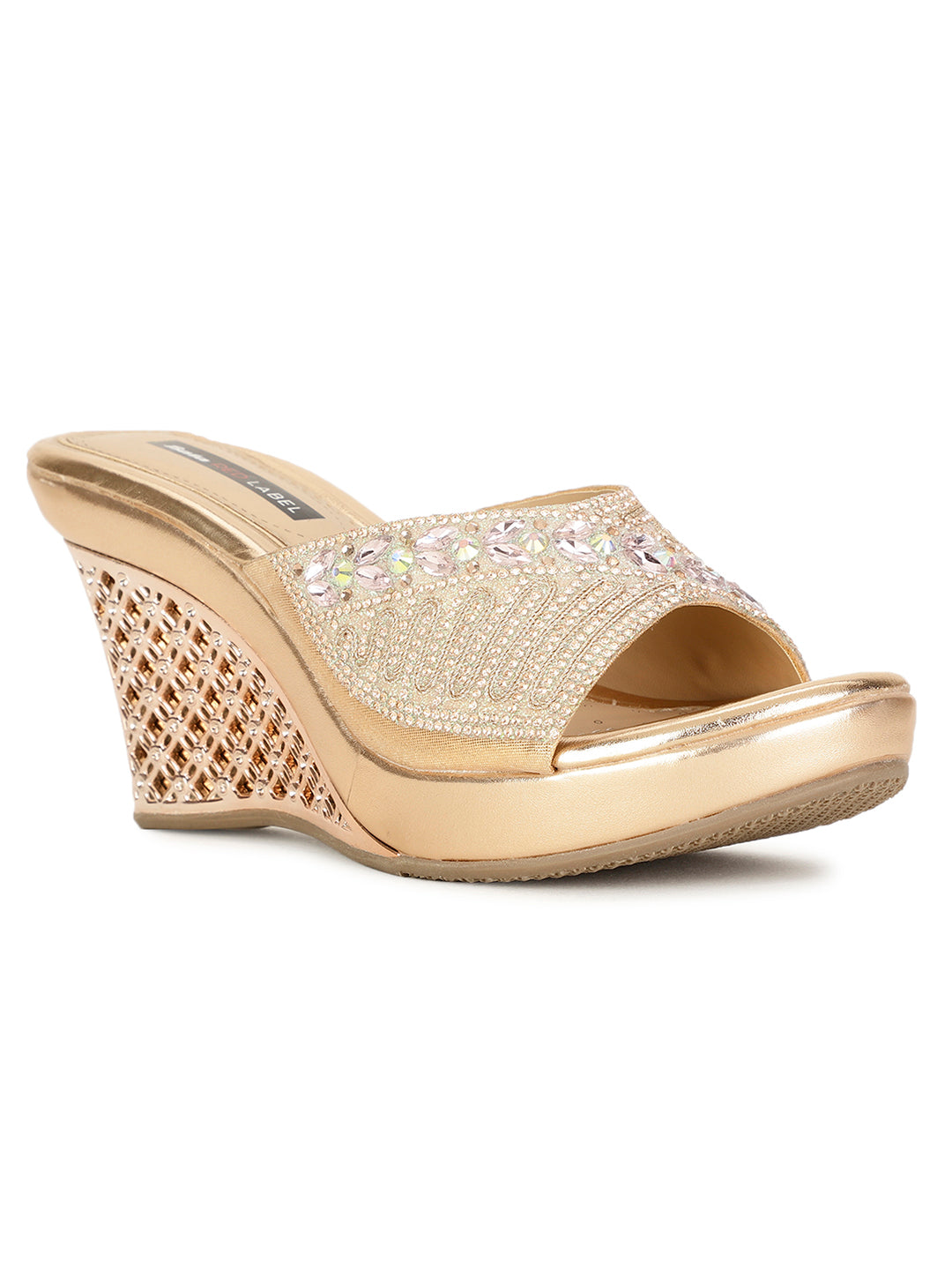 Bata Women Rose Gold Wedge Heel Mule Sandal - Rose Gold - View 1