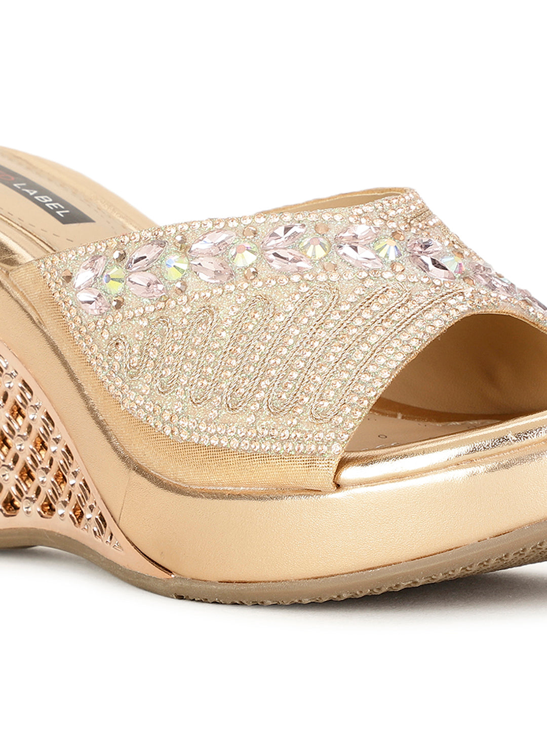Bata Women Rose Gold Wedge Heel Mule Sandal - Rose Gold - View 5