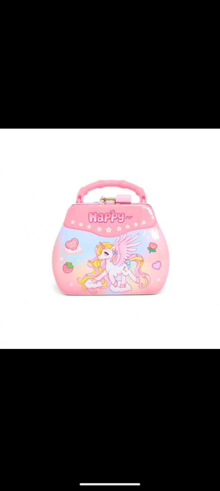 Cute Cartoon Metal Money Box with Lock & Key of Portable Kids Coin Bank with Handle (Multicolor) JR Enterprise