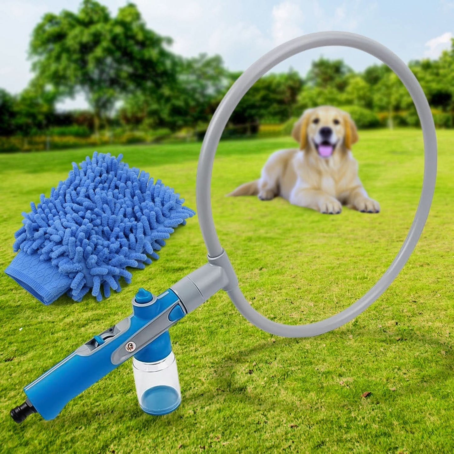 Dog & Cat Bath Massager Shower Sprayer with Microfiber Glove (1 Set)