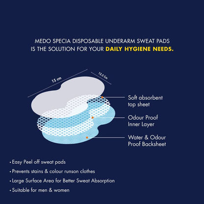 Underarms Sweat Pads Disposable Highly Absorbent Pads Cotton Anti-allergic Anti Bacteria Anti Smell Underarm Perspiration Pad For Men And Women (Pack Of 10)