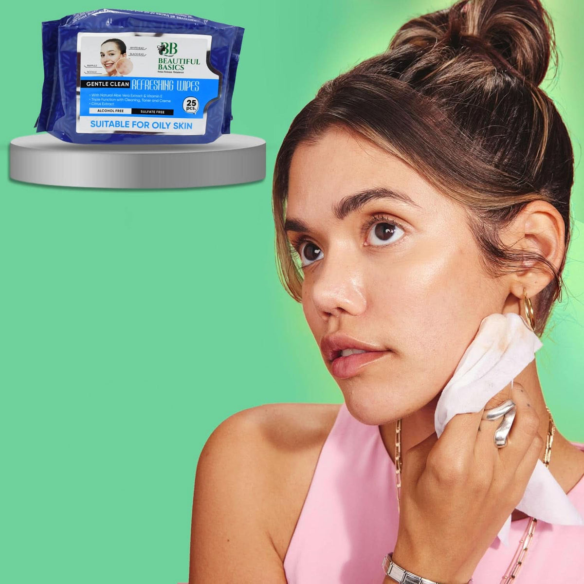 Refreshing Wet Wipes For Face  Facial Cleansing  Refreshing  Skin Hydration Soothing For Skin  Ph Balance  Alcohol Free  Nourishing With Fruit Extract  25 Wipes HP DD