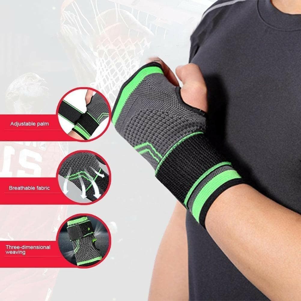 Crossfit Powerlifting Palm Pad | Compression Wrist Brace with Protector Adjustable Strap | Palm Support Band - HalfPe