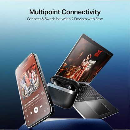 boAt Airdopes Prime 513 ANC – Bluetooth TWS earbuds with ~32dB Active Noise Cancellation, up to 65H battery life, multipoint connectivity, quad-mic ENx calling, and premium wireless audio. Halfpe Deals