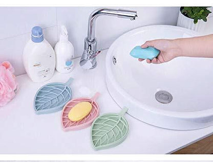 Leaf Shape Dish Bathroom Soap Holder (4 pcs)