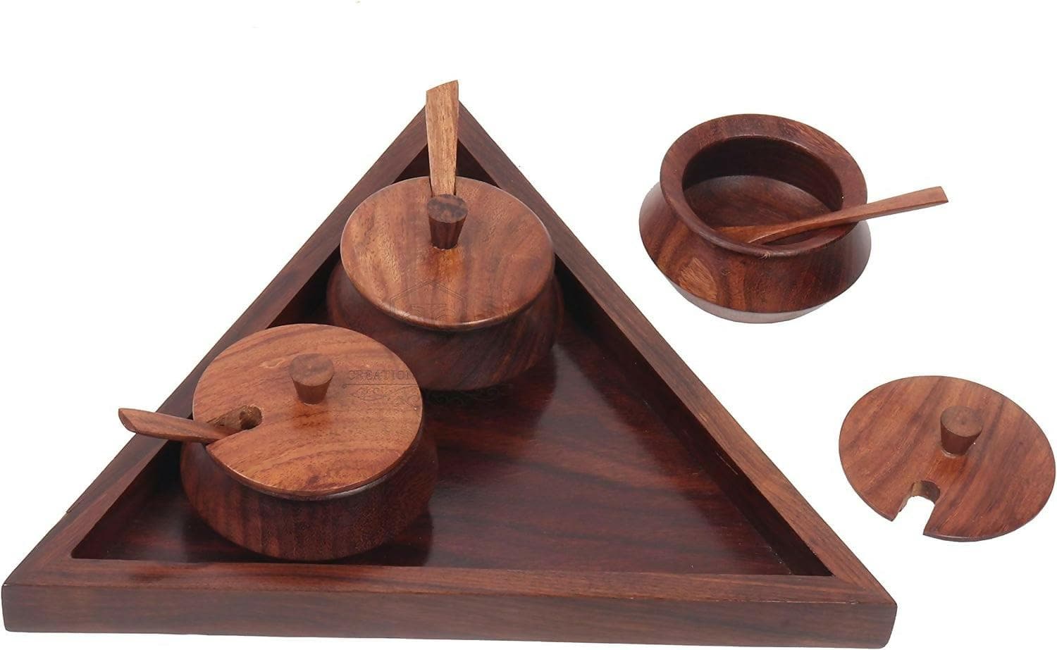 Triangular Spice Box with 3 Compartments - HalfPe