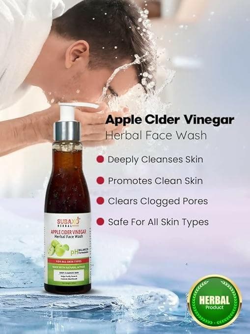 SUBAXO Herbal Apple Cider Vinegar Face Wash Deep Cleansing Oil Control For Women & Men (200ml) - HalfPe