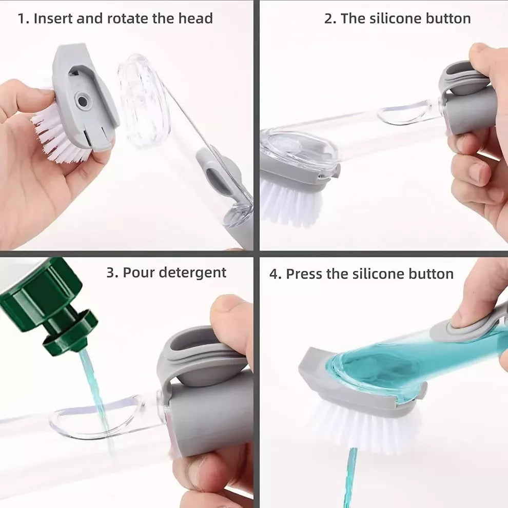 Automatic Liquid Dispenser Dish Brush Scrubber ABHI Mobiles