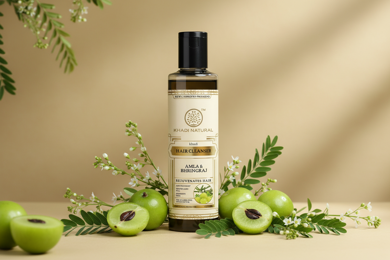 Khadi Natural Amla & Bhringraj Hair Cleanser – Herbal Shampoo for Hair Strength & Nourishment HalfPe - FW -TPT