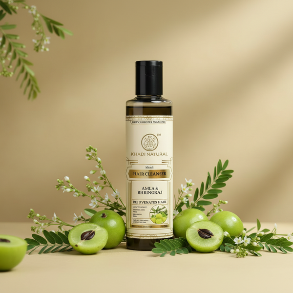 Khadi Natural Amla & Bhringraj Hair Cleanser – Herbal Shampoo for Hair Strength & Nourishment HalfPe - FW -TPT