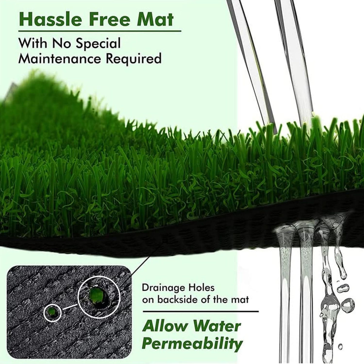 Artificial Grass Mat for Balcony & Doormat – Soft Durable Turf Carpet (58x38 cm) HP DD