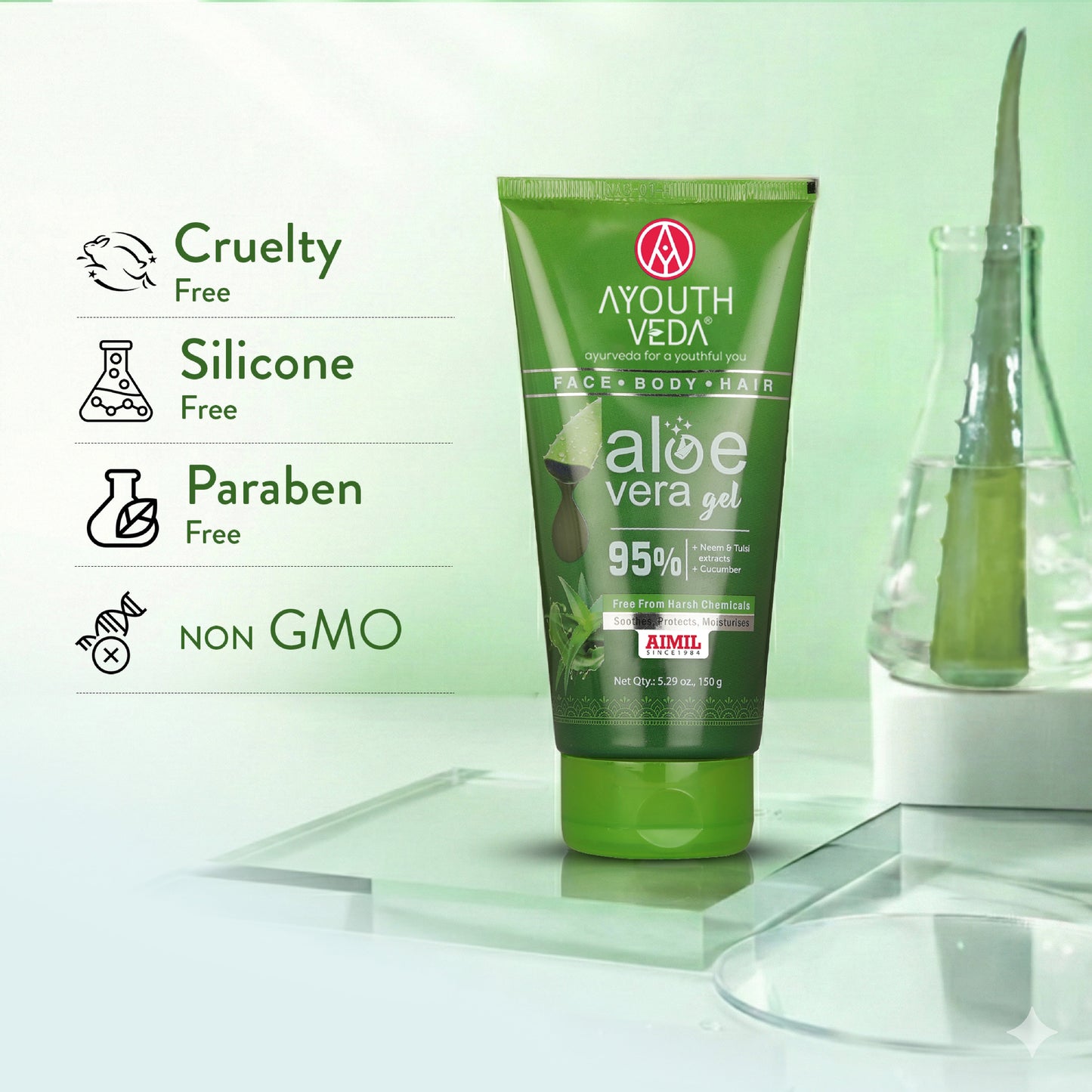 Ayouthveda Aloe Vera Gel Pack of 3 (150 gm) Aimil Ayouthveda