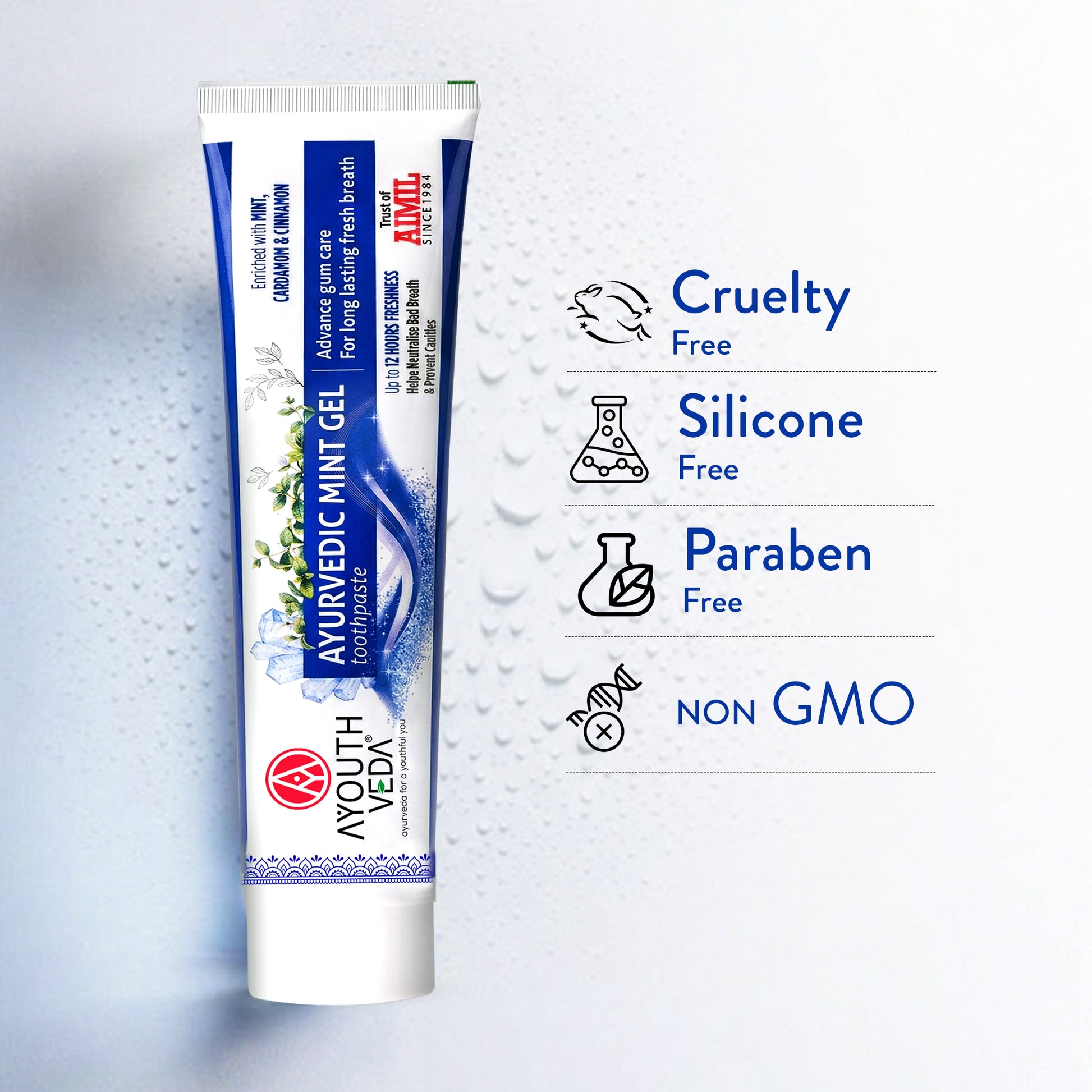 Ayurvedic Mint Gel toothpaste Pack of 4 (100 gm) Aimil Ayouthveda