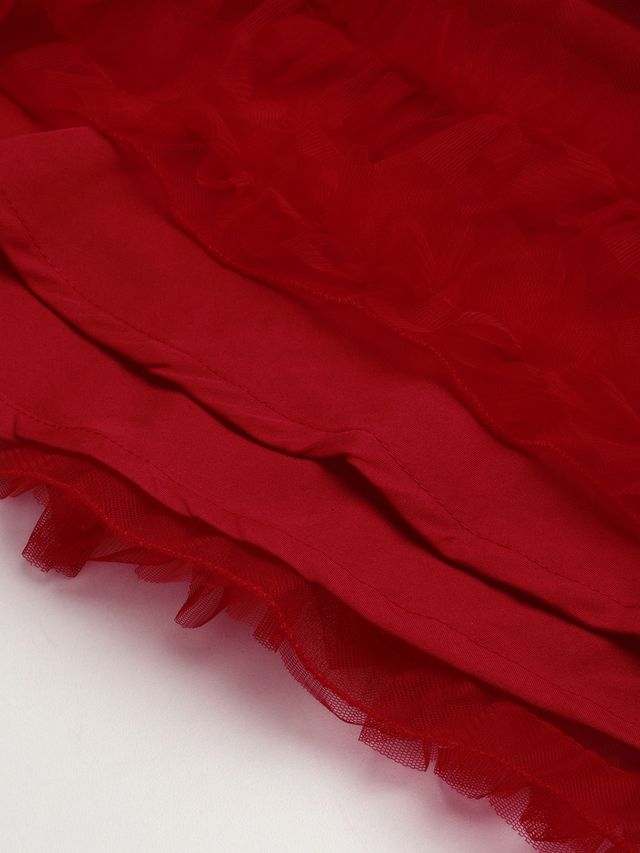 Bollywood Vogue Ready To Wear Dark Red Georgette Sequins Embroidered Gown