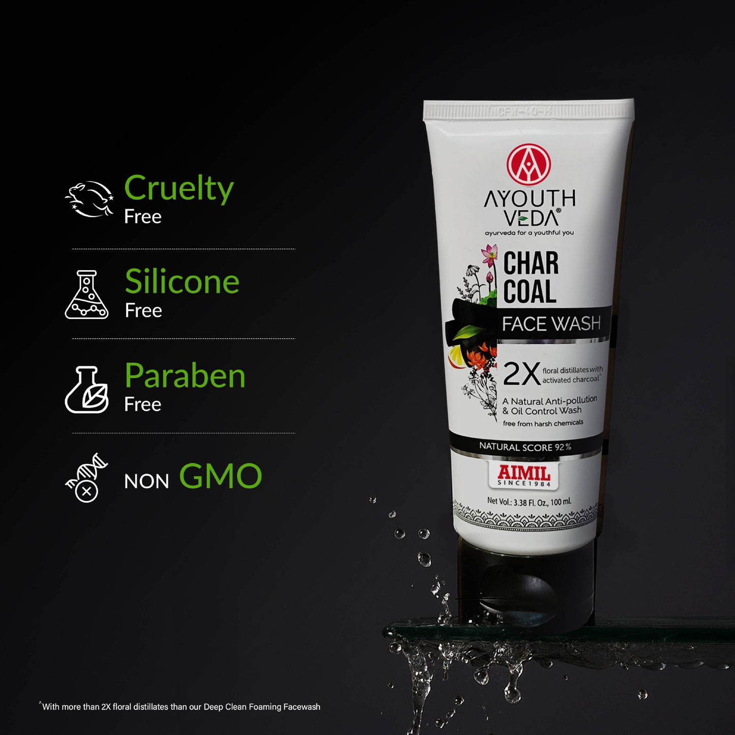 Ayouthveda Charchol Face Wash Pack of 2(100 ml) Aimil Ayouthveda