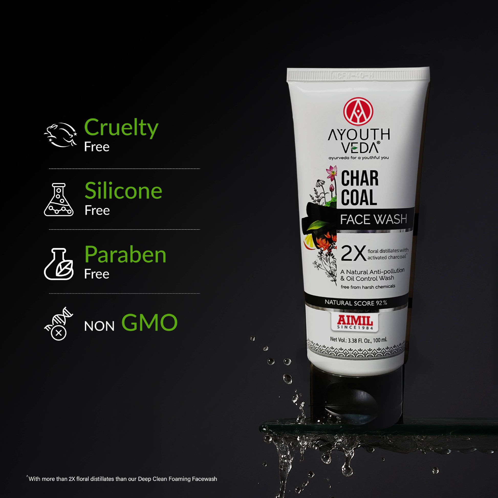 Ayouthveda Charchol Face Wash Pack of 2(100 ml) Aimil Ayouthveda