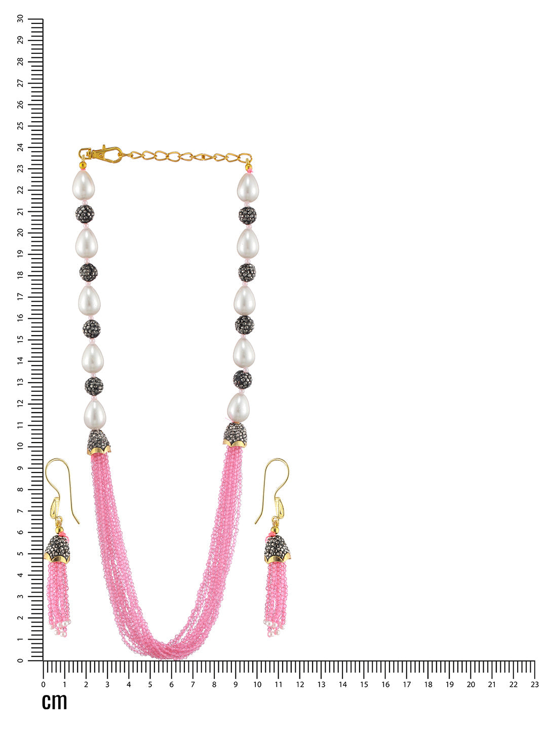 Gold-Plated Beaded Necklace And Earrings