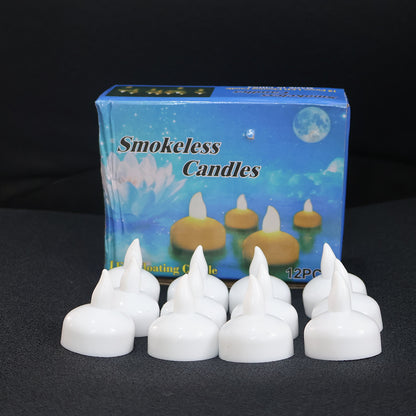 LED Floating Lotus Water Sensor Candles with Automatic On/Off Flameless Decorative Lights (12 Pc)