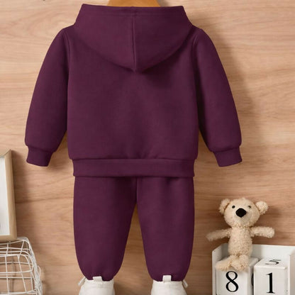 Premium Girls' Maroon Winter Tracksuit – "Superior Duck" Printed Hoodie and Matching Jogger Set Luck Fashion