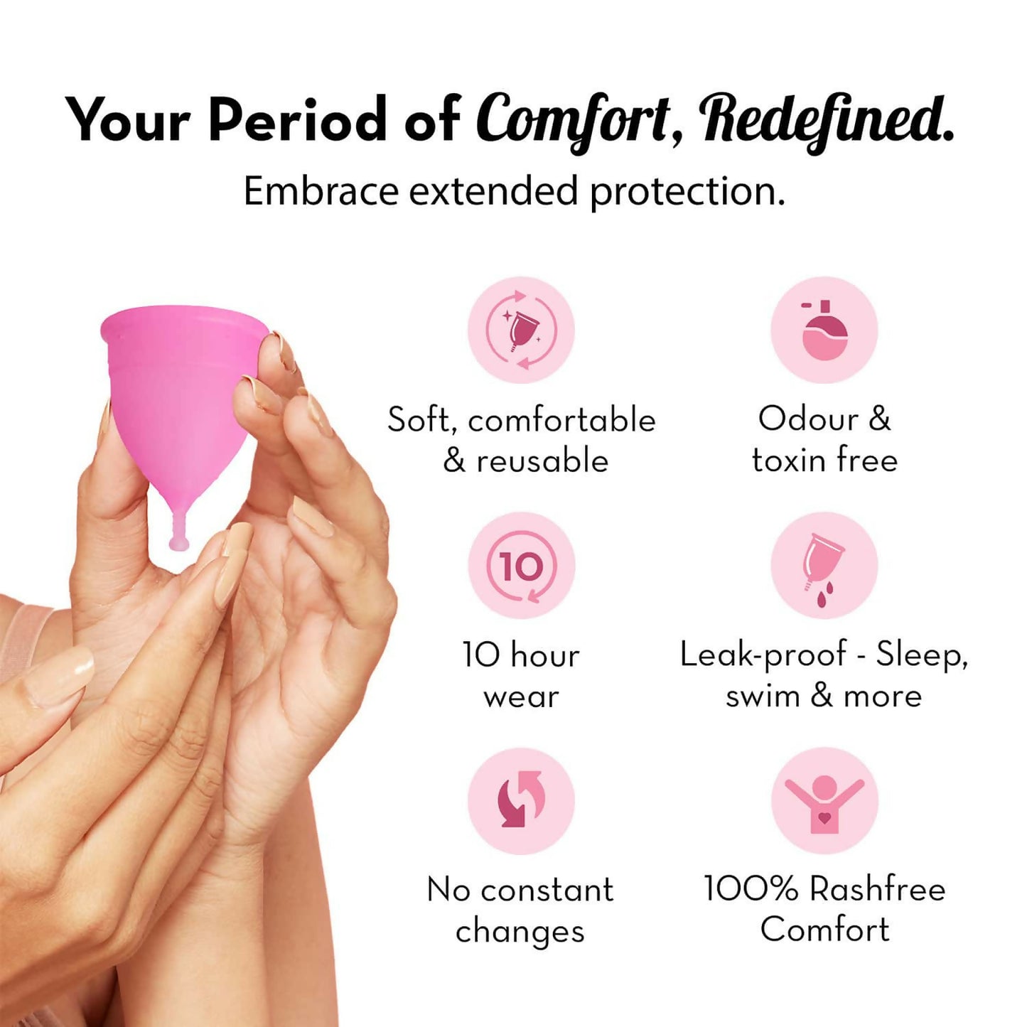 Plush 100% Reusable Menstrual Cup For Women With Cotton Pouch (Size: Extra Small)